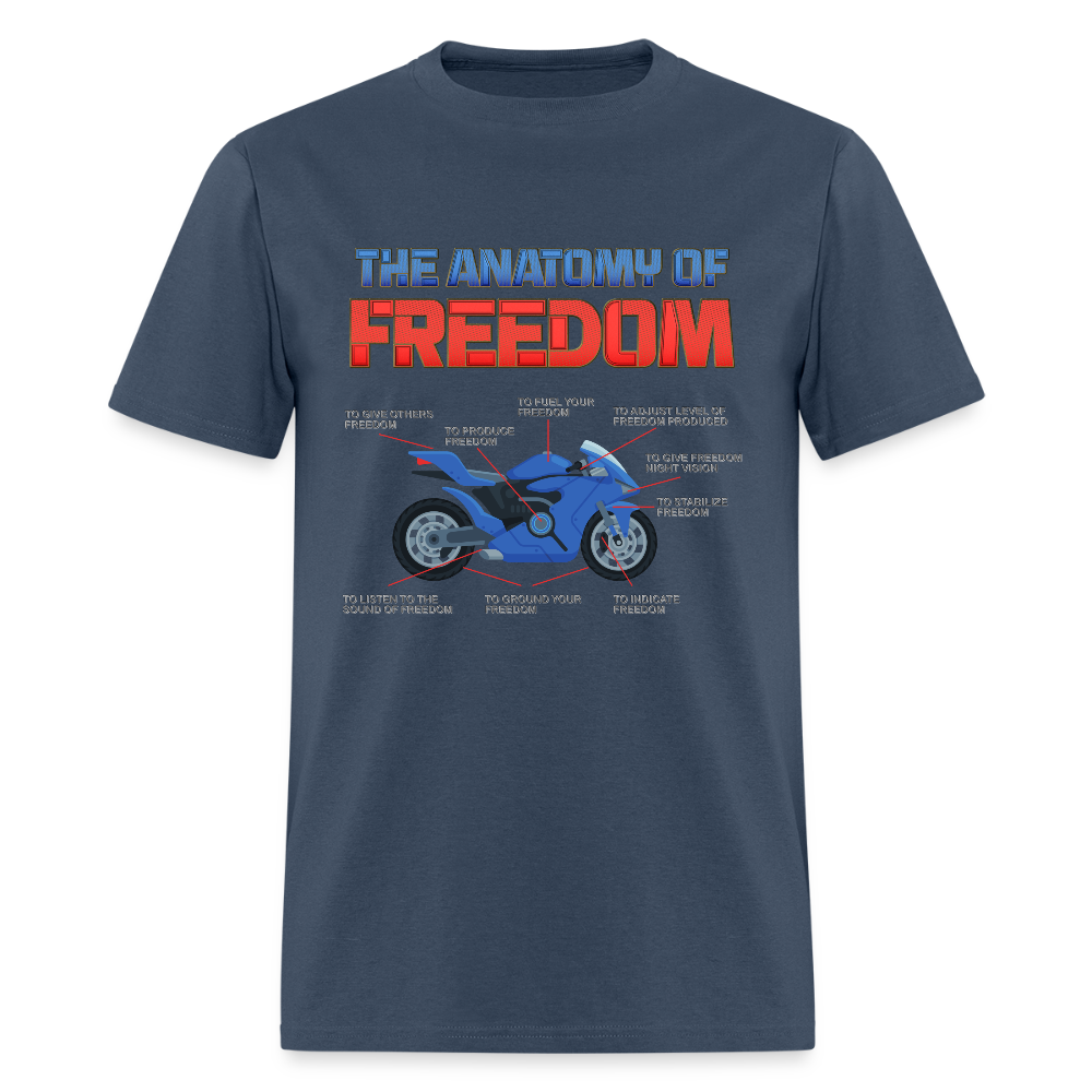 The Anatomy Of Freedom Shirt, Motorcycle Gift, Biker Lover Gift, Gift For Biker, Motor Cross, Motorcycle Anatomy -  blue dusk