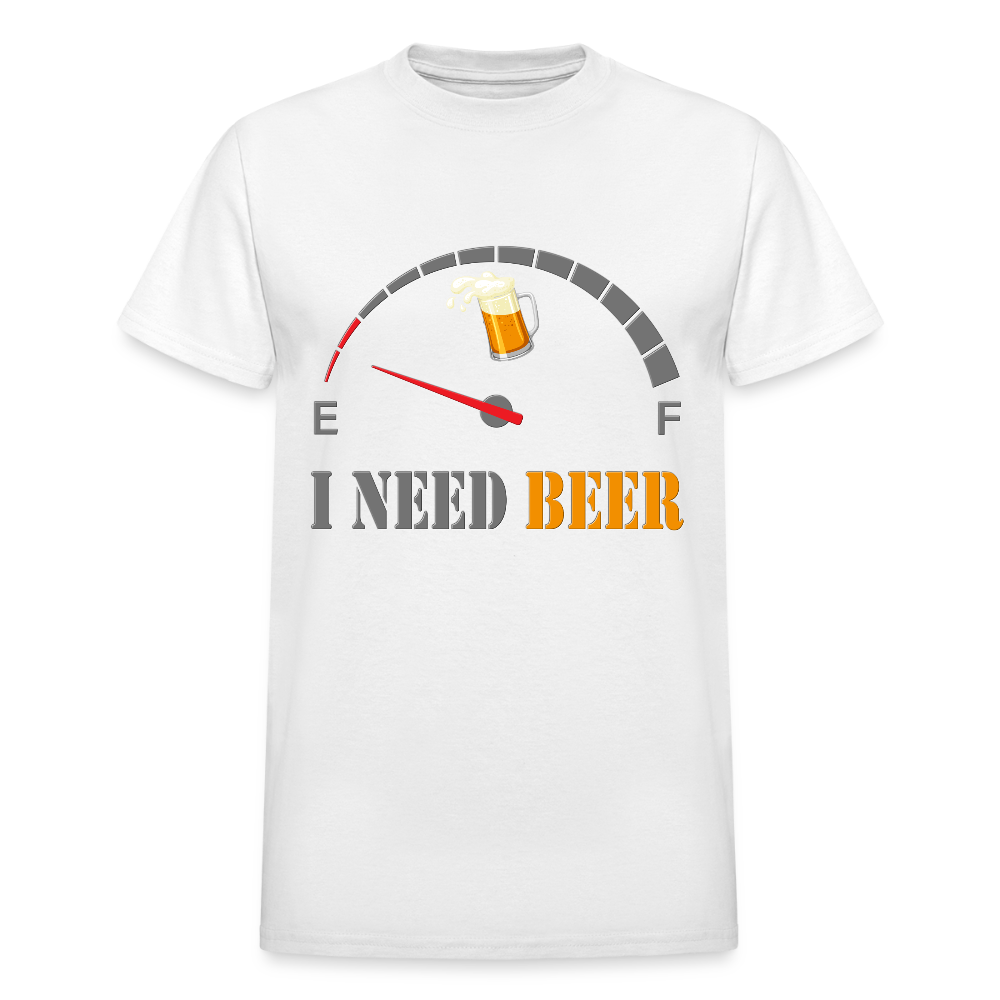 Beer Lovers Shirt, I Need Beer Shirt, Fuel Gauge Shirt, Beer Froth, Funny Beer Lovers, I Need Beer, Funny Drinking Shirt, Beer Humor Shirt - white
