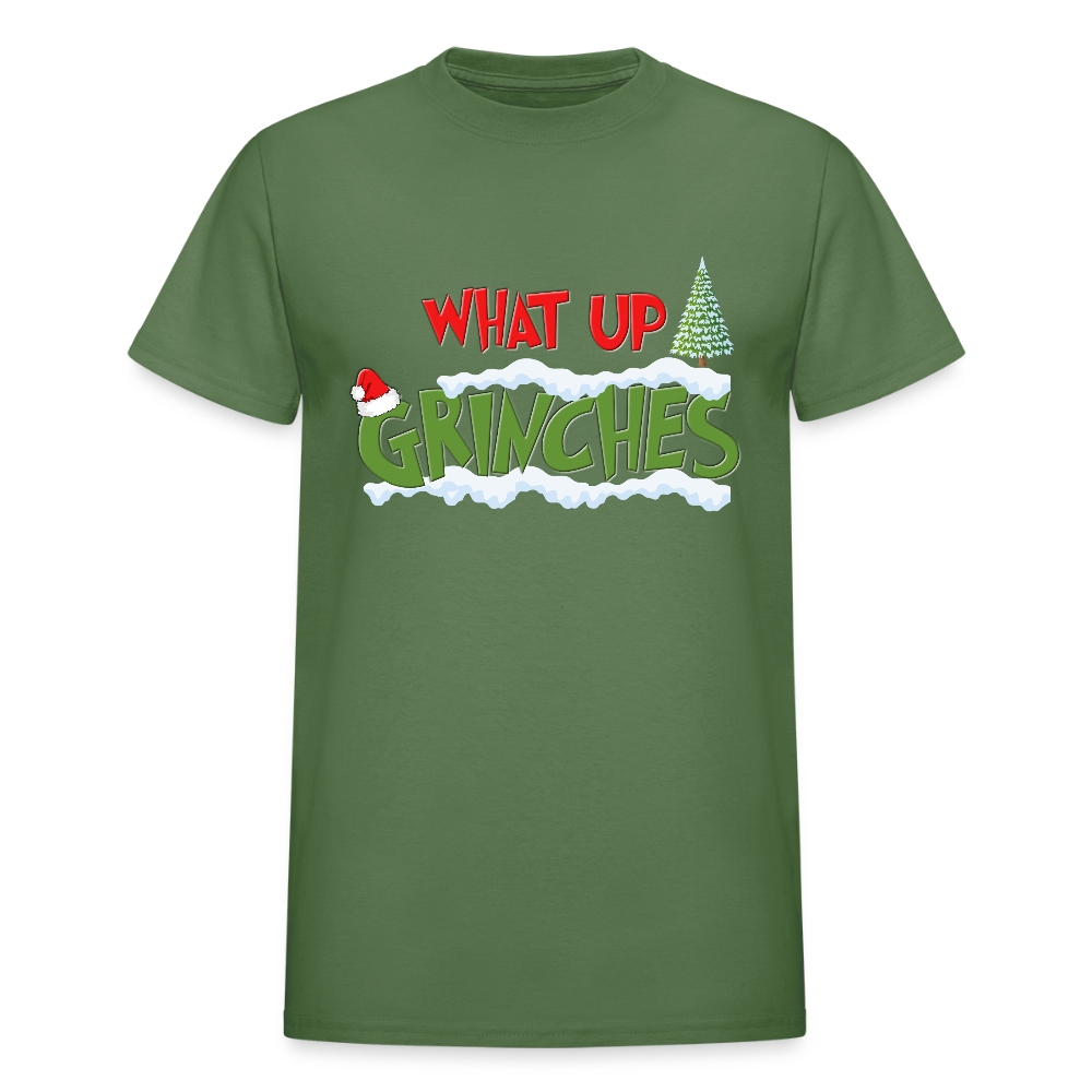 Christmas Gifts, What Up Grinches Shirt, Holiday Party, Funny Christmas Shirt, Family Christmas Shirts, Funny Holiday - military green