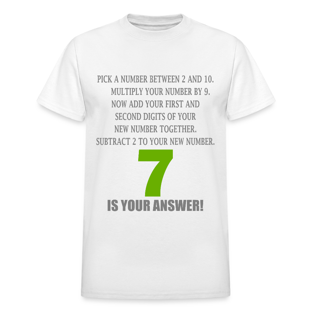 Problem Solving Math Teacher Shirt, Mathematics Shirt, Funny Joke Shirt, Answer Quote Lucky 7 Shirt, Mind Reading Sarcastic Cool - white