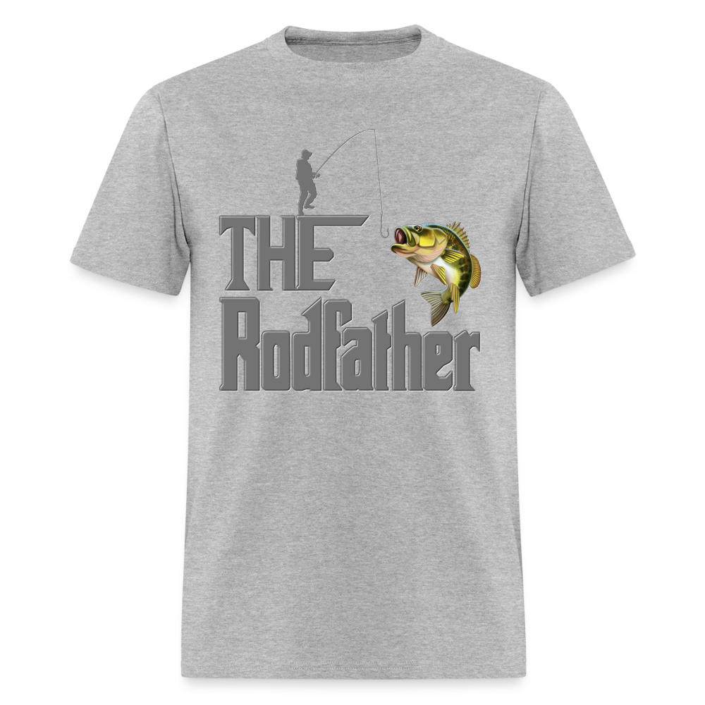 The Rodfather T-Shirt, Funny Fishing, Fishing Rod Shirt, Lake Lover Shirt, Fishing Gift For Men, Dad Fishing Shirt, Father Day Shirt - heather gray