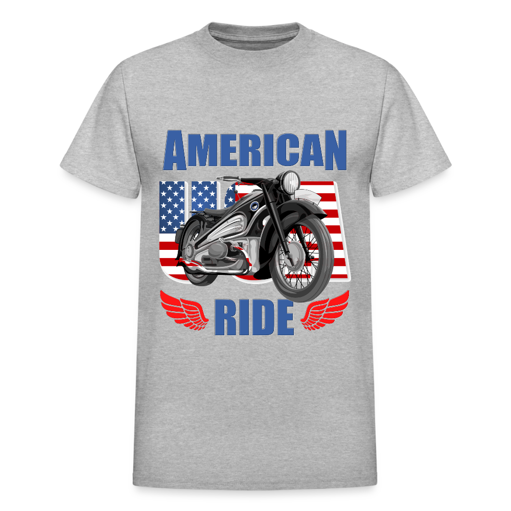 Motorcycle Gift, American Ride Shirt, Motorcycle Shirt, Biker Shirt, Motorcycle Tshirt, Motorcycle Shirts, Motorcycle T Shirt, Biker Shirts - heather gray