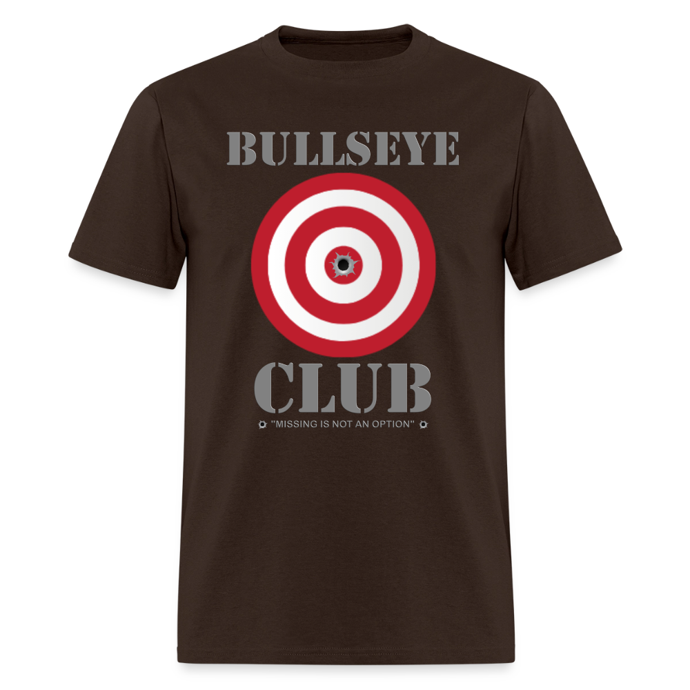 Bullseye Club Shirt, Missing Is Not An Option, Range Day Shirt, Gun Lover Shirt, Long Range Shooting Shirt, Rifle Shirt, Bullet Hole Shirt,  Gun Lover Gift,  Bullet Gun Shirt, Funny Bullet Gun, Gun Lover - brown