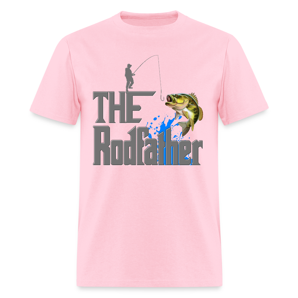 The Rodfather T-Shirt, Funny Fishing, Fishing Rod Shirt, Lake Lover Shirt, Fishing Gift For Men, Dad Fishing Shirt, Father Day Shirt - pink