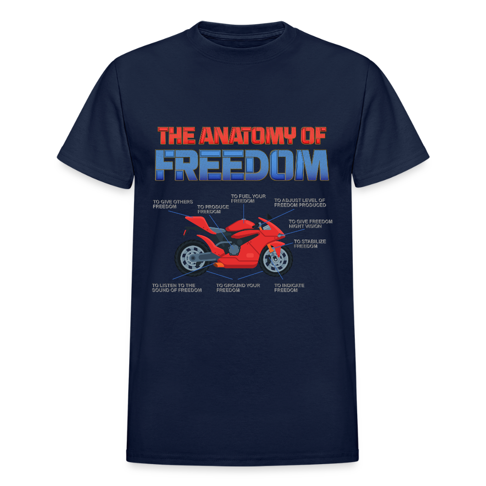 Motorcycle Gift, The Anatomy Of Freedom Shirt, Biker Lover Gift, Gift For Biker, Motor Cross, Motorcycle Anatomy - navy