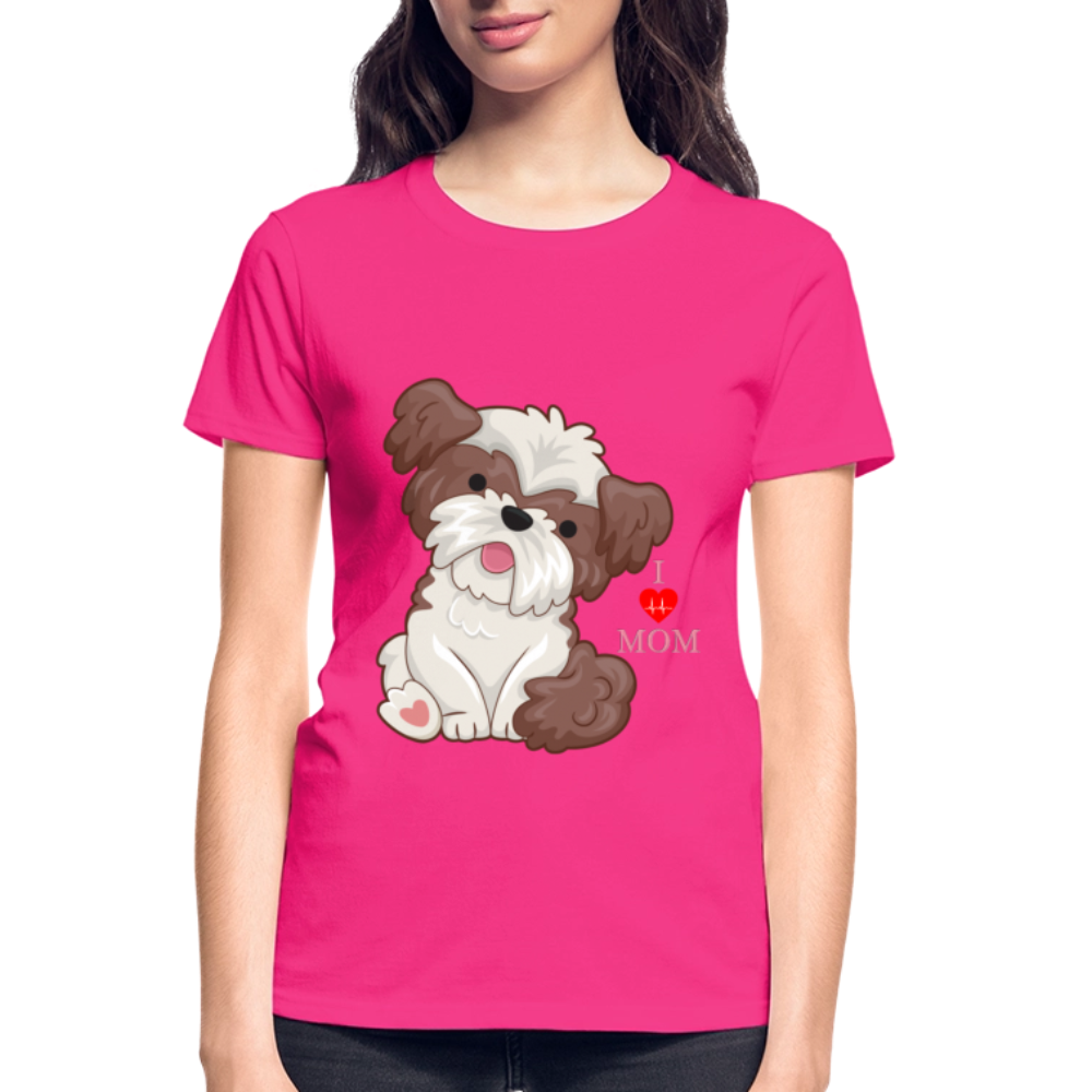 Dog Lover Shirt, Dog Mama Shirt, I Love Mom Dog Shirt, Funny Dog Lover Shirt, Cute Dog Shirt, Dog Dad Shirt, Dog Mom Shirt, Gift For Her - fuchsia