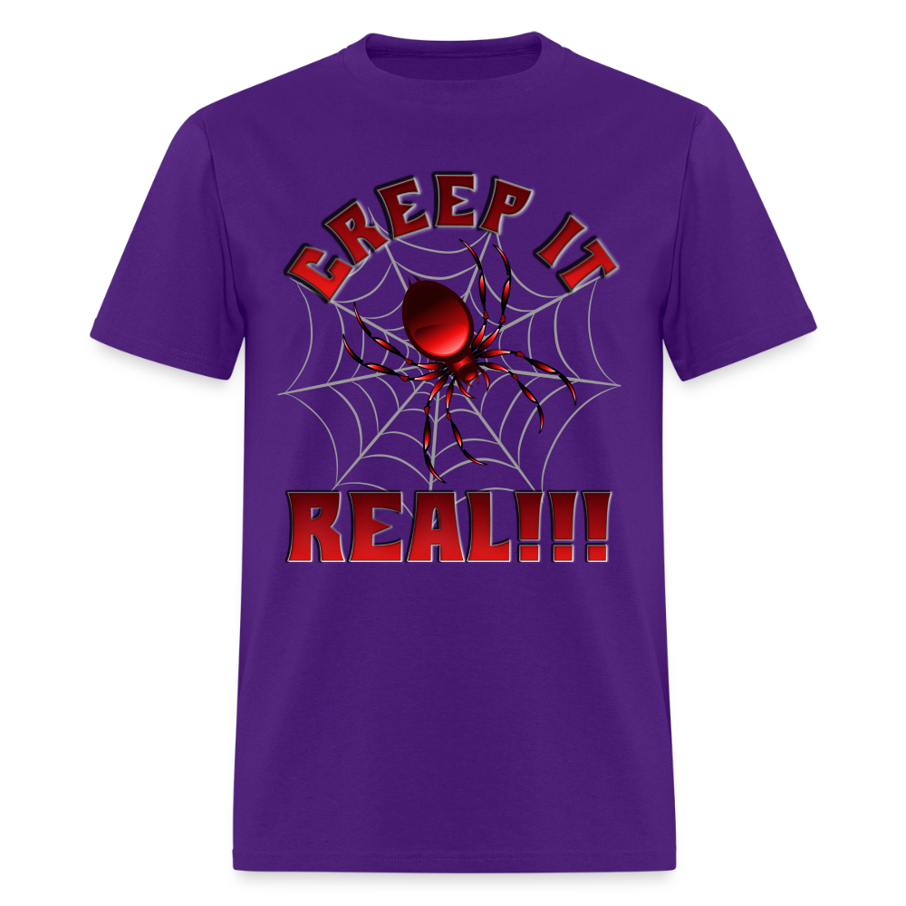 Creep It Real, Spider Shirt, Halloween Shirt Men, Black Spooky Shirt, Funny Halloween, Halloween, Web, Spiderweb Shirt, Men's Premium T-Shirt - purple