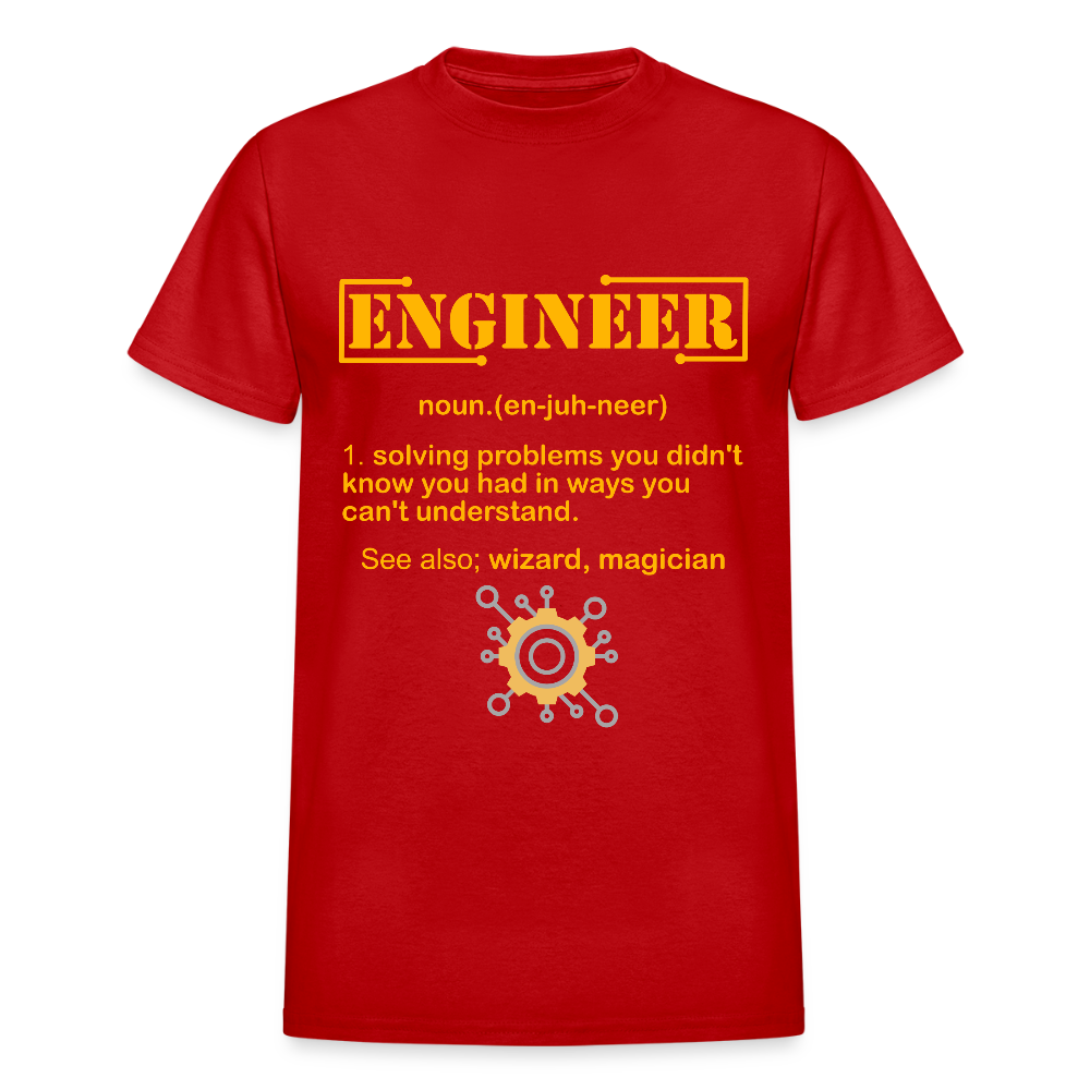 Engineer Definition Shirt, Dictionary Shirt, Funny Cool Shirt, Student Engineering Shirt, Engineer Lover Shirt, Mechanic Gift Idea, Birthday Gift - red