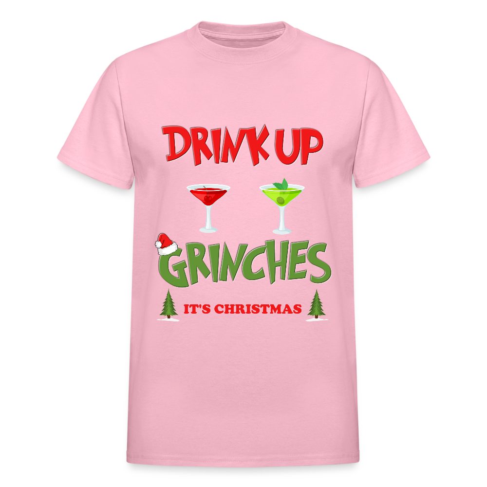 Drink Up Grinches Shirt, Christmas Gifts, Holiday Party, Funny Christmas Shirt, Family Christmas Shirts, Funny Holiday, What Up Grinches Tee, It's Christmas Shirt - light pink