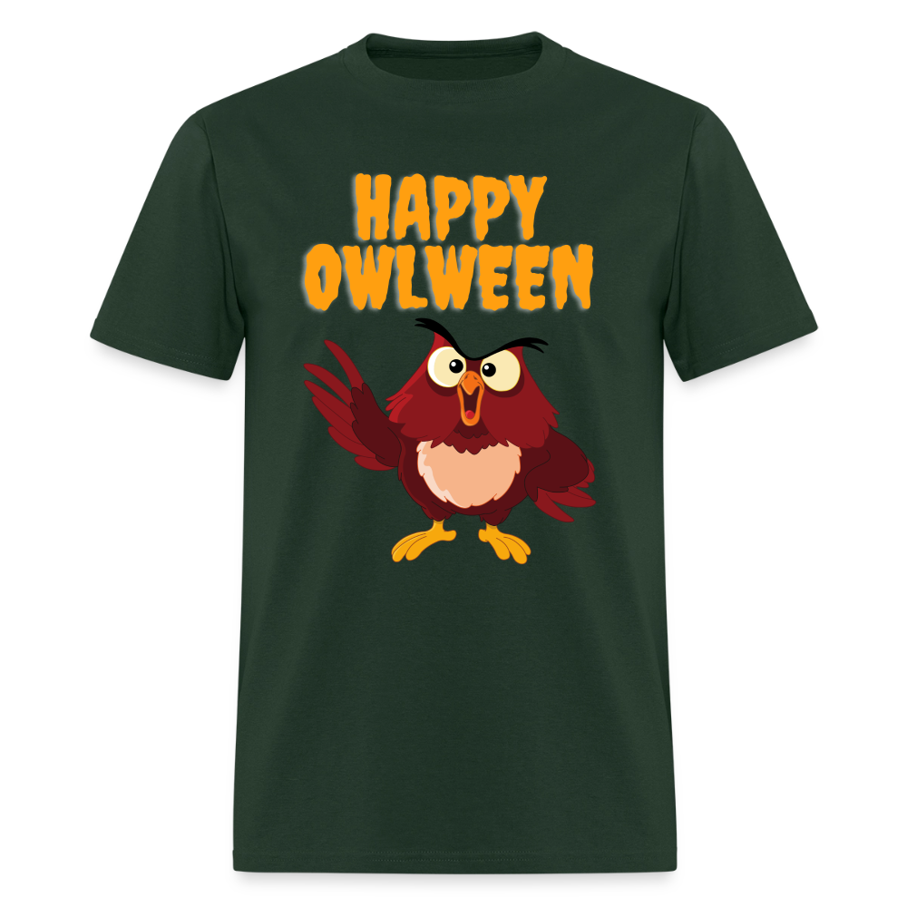 Happy Owlween, Happy Halloween, Monster, Trick Or Treat, Halloween, Spooky, Scary, Skull, halloween sweater, owl house, Men's Premium T-Shirt - forest green