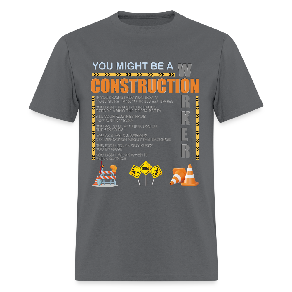 Construction Gift, Construction Crew, Construction Worker, You Might Be A, Construction Party, Construction Manager, Engineering Shirt, Dump Truck Shirt, Construction Theme, Funny Dad Shirt, Fathers Day Shirt - charcoal