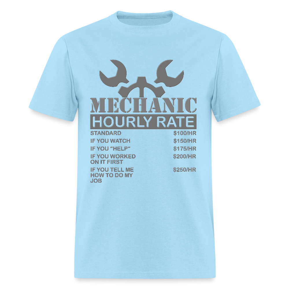 Mechanic Gift, Mechanic Hourly Rate Shirt, Gifts for Mechanics, Mechanic T-Shirt, Car Mechanic, Funny Mechanic Hourly Rate, Mechanic Tee - powder blue