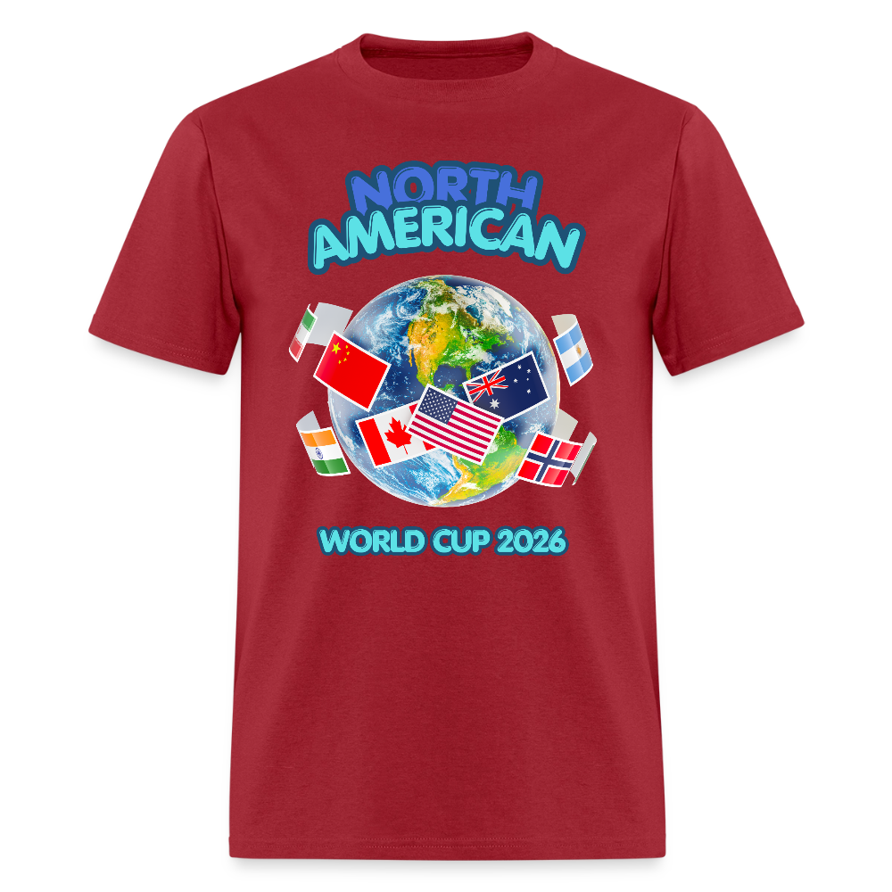 North American World Cup Shirt, World Cup 2026, Soccer Football Fans, North American World Cup, Soccer Shirt, World Cup, Football Shirt, 2026 World Cup Shirt, Game Day Shirt, World Cup Trophy - dark red
