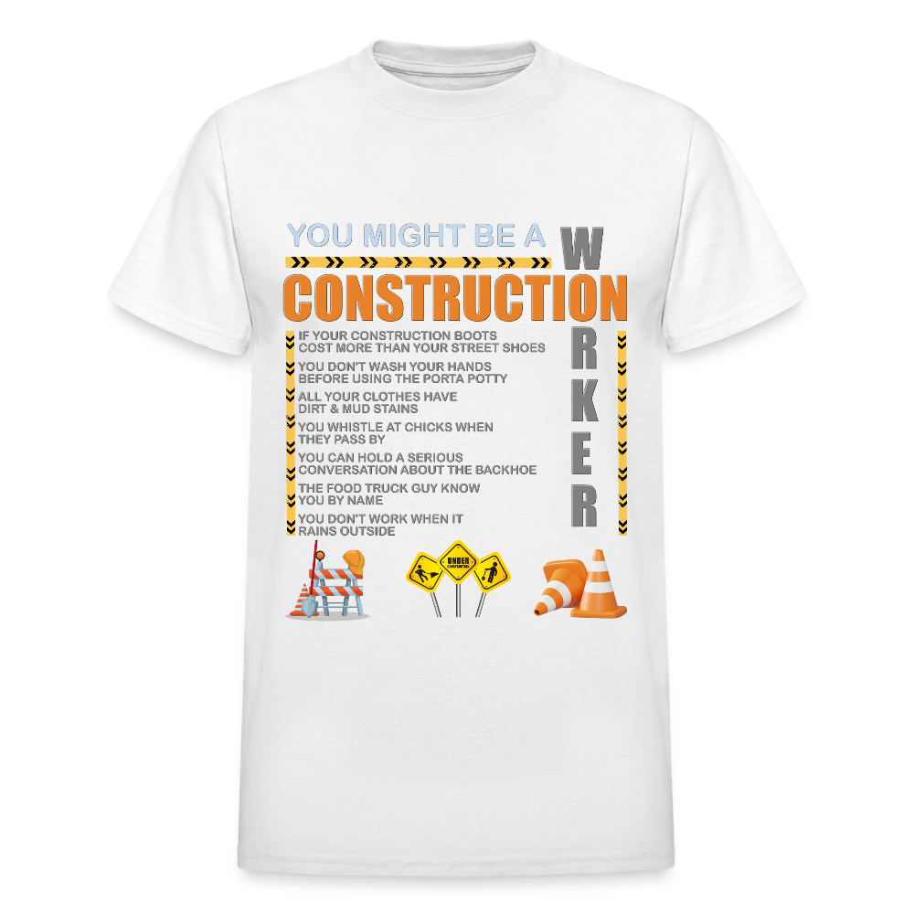 Construction Gift, Construction Crew, Construction Worker, You Might Be A, Construction Party, Construction Manager, Engineering Shirt, Dump Truck Shirt, Construction Theme, Funny Dad Shirt, Fathers Day Shirt - white