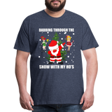 Dabbing Through, The Snow With My Ho's, Ugly Christmas Shirt, Christmas Shirt, Xmas Shirt, Funny Christmas Shirt, Men Christmas Shirt, Christmas T-shirt - heather blue