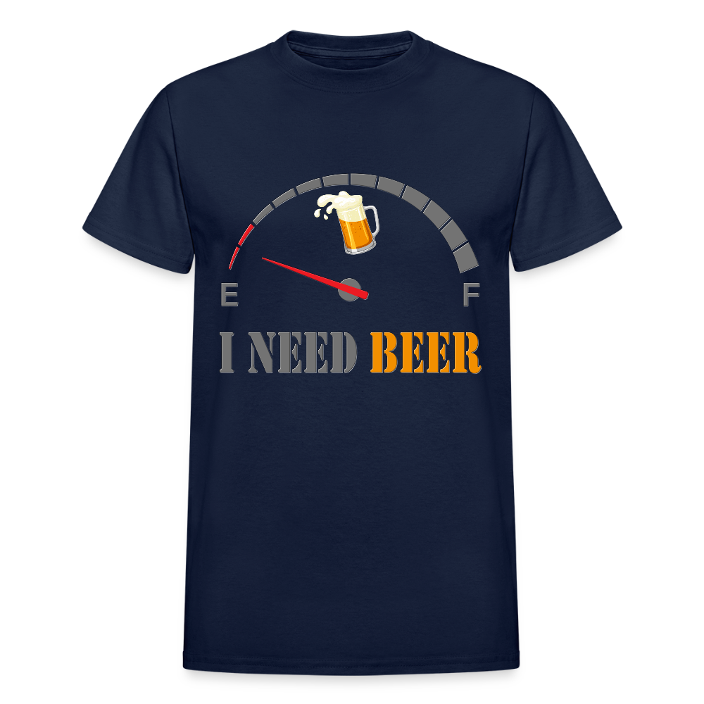 Beer Lovers Shirt, I Need Beer Shirt, Fuel Gauge Shirt, Beer Froth, Funny Beer Lovers, I Need Beer, Funny Drinking Shirt, Beer Humor Shirt - navy