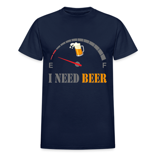 Beer Lovers Shirt, I Need Beer Shirt, Fuel Gauge Shirt, Beer Froth, Funny Beer Lovers, I Need Beer, Funny Drinking Shirt, Beer Humor Shirt - navy