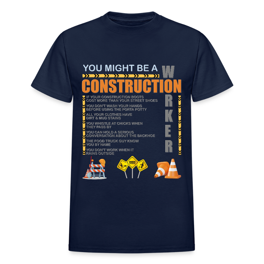 Construction Gift, Construction Crew, Construction Worker, You Might Be A, Construction Party, Construction Manager, Engineering Shirt, Dump Truck Shirt, Construction Theme, Funny Dad Shirt, Fathers Day Shirt - navy
