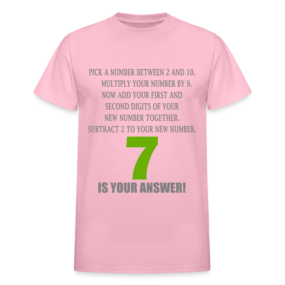 Problem Solving Math Teacher Shirt, Mathematics Shirt, Funny Joke Shirt, Answer Quote Lucky 7 Shirt, Mind Reading Sarcastic Cool - light pink