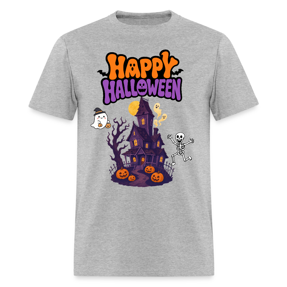 Happy Halloween Shirt, Trick Or treat, Halloween Horror, October 31st, Halloween Pumpkin, Scary Halloween, Spooky Halloween, Funny Halloween, Creepy Halloween Ghost, Halloween Party, Jack O Lantern - heather gray