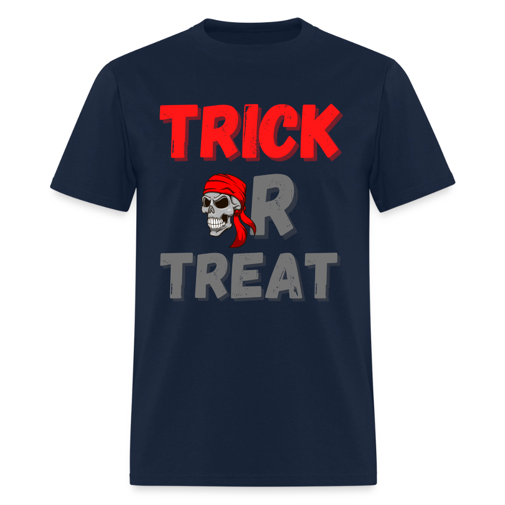 Trick or treat, halloween, horror, cute, october, pumpkin, scary, spooky, funny, cat, creepy, fall, ghost, halloween party, witch, autumn, candy, kawaii, jack o lantern, skeleton, trick or treating, Men's Premium T-Shirt - navy