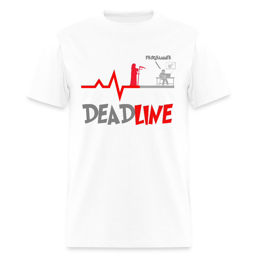 Deadline Programmer Shirt, Coder Shirt, Coding T Shirt, Funny Shirt, Grim Reaper Shirt, Computer Shirt, Developer t shirt - white