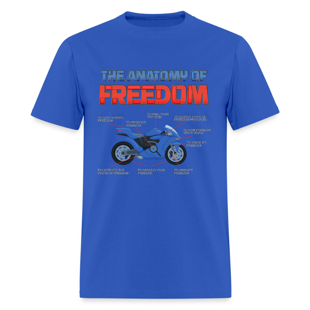 The Anatomy Of Freedom Shirt, Motorcycle Gift, Biker Lover Gift, Gift For Biker, Motor Cross, Motorcycle Anatomy - royal blue