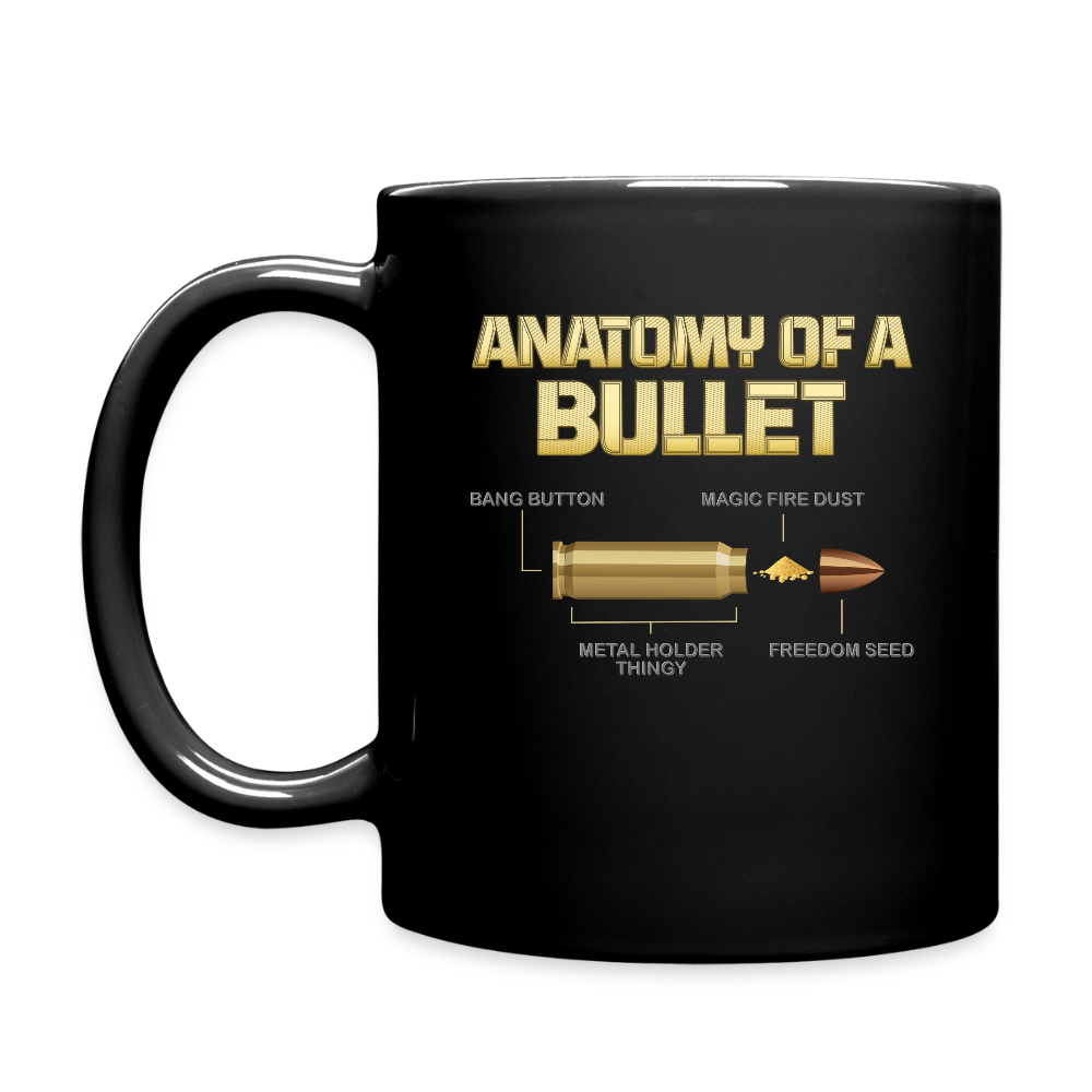 Gun Lover Gift, Anatomy Of A Pew Bullet Gun Mug, Funny Bullet Gun, Gun Lover, Veteran Gift, Pew Mug - black