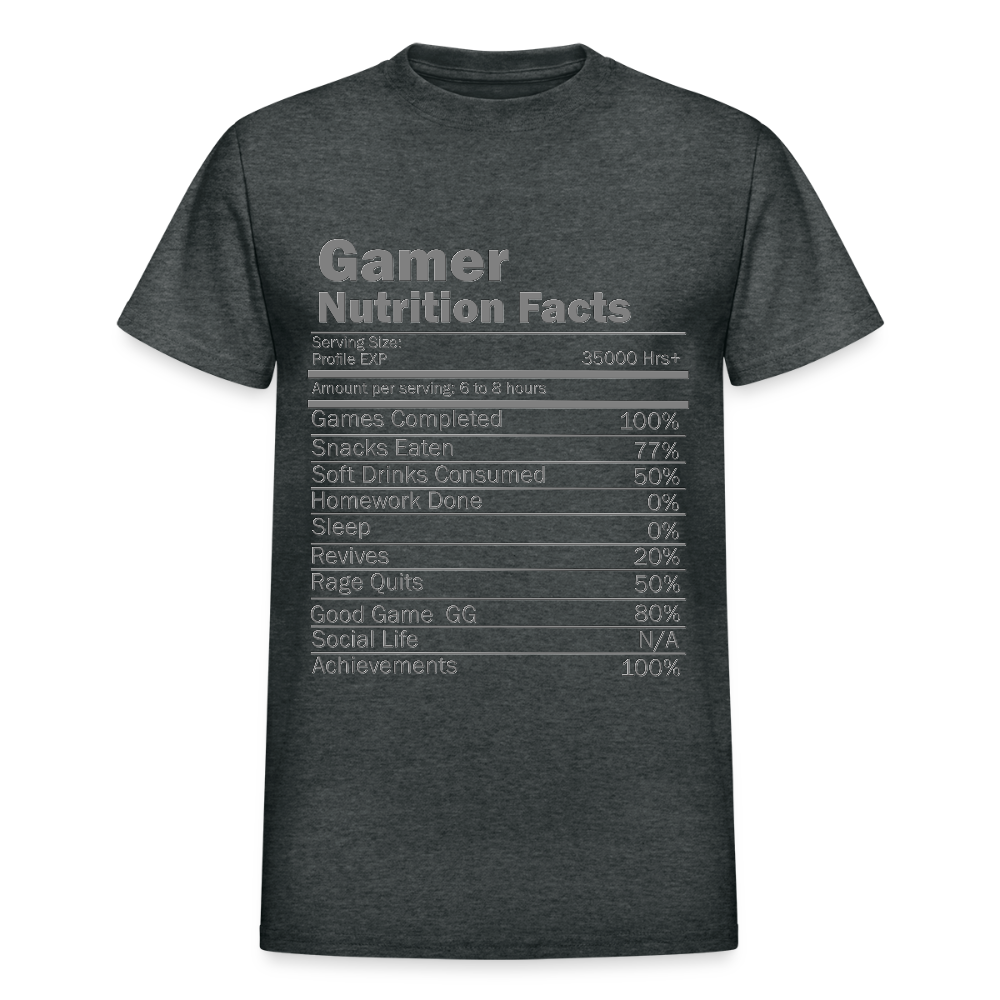 Gamer Nutrition Facts Video Game Shirt, Birthday Gift, Valentine Gift Gift For Gamer, Gamer Gift, Valentine's Day Gift, Gift For Him - deep heather