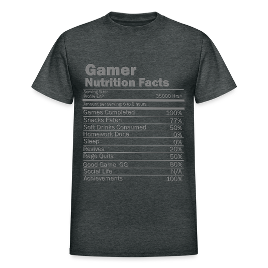 Gamer Nutrition Facts Video Game Shirt, Birthday Gift, Valentine Gift Gift For Gamer, Gamer Gift, Valentine's Day Gift, Gift For Him - deep heather