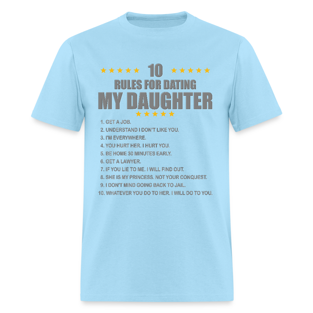 Gift For Father, Gift For Daddy, 10 Rules For Dating My Daughter T shirt, Shirt T-Shirt Gift For Father, Gift For Dad, Number One Star Dad For Him - powder blue