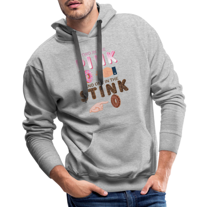 Adult Humor Shirt, The Shocker Symbol Hoodie, Inappropriate adult sexual humor, 2 in the pink, 1 in the stink, butt play anal joke, Two, One - heather grey
