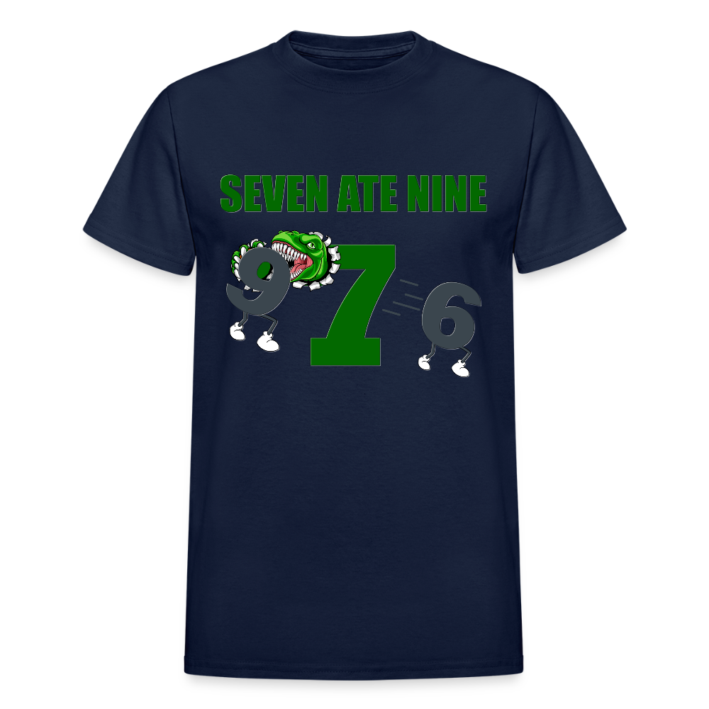 Seven Ate Nine, Funny Math Shirt, Seven Eight Nine, 7 ate 9, 7 8 9, Math, Mathematics, Science, Funny Geeks Shirt, Math Teacher Shirt - navy