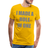 I Made a Hole In One Shirt, Hole In One, Golf Shirt, Gift For Him, Gift For Dad, Gift For Her, Birthday Golf Gift, Gifts For Friends, Gift For Husband, Golf Gift For Men - sun yellow