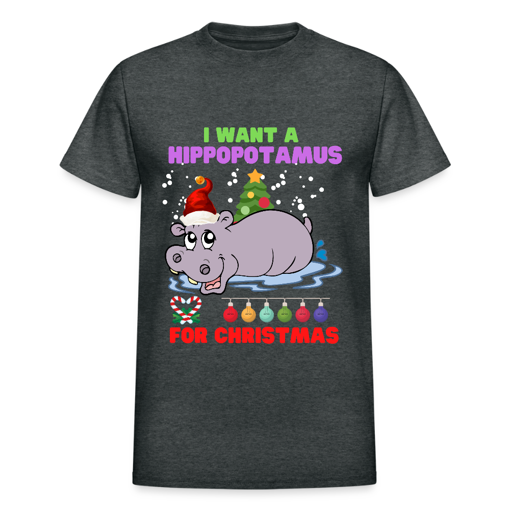 I Want A Hippopotamus For Christmas, Christmas Gifts, Hippo Christmas Shirt, Holiday Party, Funny Christmas Shirt, Family Christmas Shirts, Funny Holiday - deep heather
