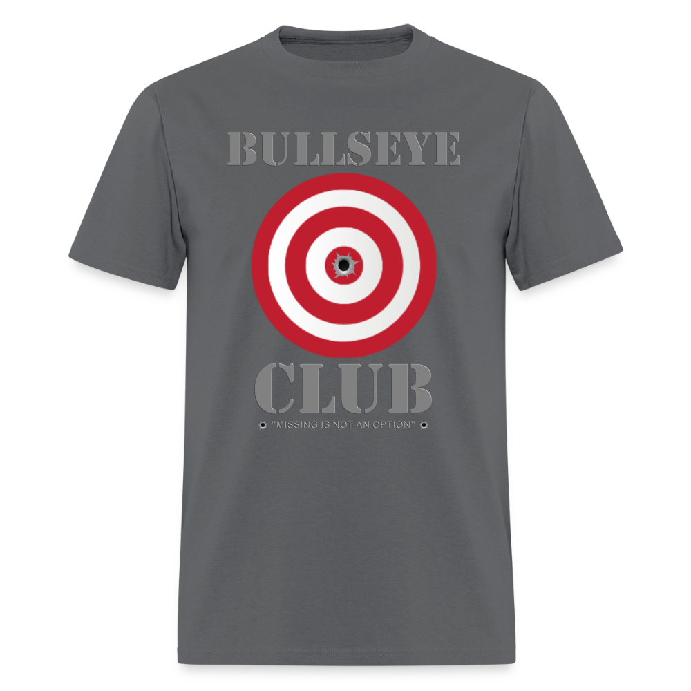 Bullseye Club Shirt, Missing Is Not An Option, Range Day Shirt, Gun Lover Shirt, Long Range Shooting Shirt, Rifle Shirt, Bullet Hole Shirt,  Gun Lover Gift,  Bullet Gun Shirt, Funny Bullet Gun, Gun Lover - charcoal