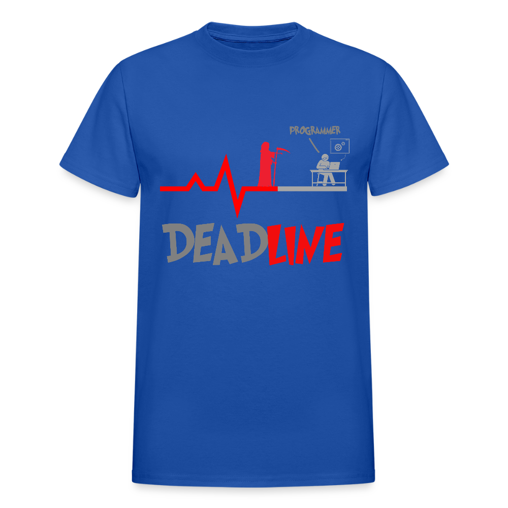 Deadline Programmer Shirt, Coder Shirt, Coding T Shirt, Funny Shirt, Grim Reaper Shirt, Computer Shirt, Developer t shirt - royal blue