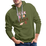 Adult Humor Shirt, The Shocker Symbol Hoodie, Inappropriate adult sexual humor, 2 in the pink, 1 in the stink, butt play anal joke, Two, One - olive green