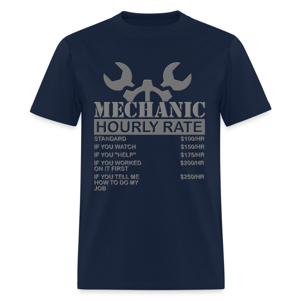 Mechanic Gift, Mechanic Hourly Rate Shirt, Gifts for Mechanics, Mechanic T-Shirt, Car Mechanic, Funny Mechanic Hourly Rate, Mechanic Tee - navy