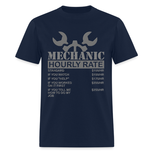Mechanic Gift, Mechanic Hourly Rate Shirt, Gifts for Mechanics, Mechanic T-Shirt, Car Mechanic, Funny Mechanic Hourly Rate, Mechanic Tee - navy