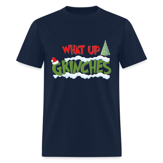 Christmas Gifts, What Up Grinches Shirt, Holiday Party, Funny Christmas Shirt, Family Christmas Shirts, Funny Holiday - navy
