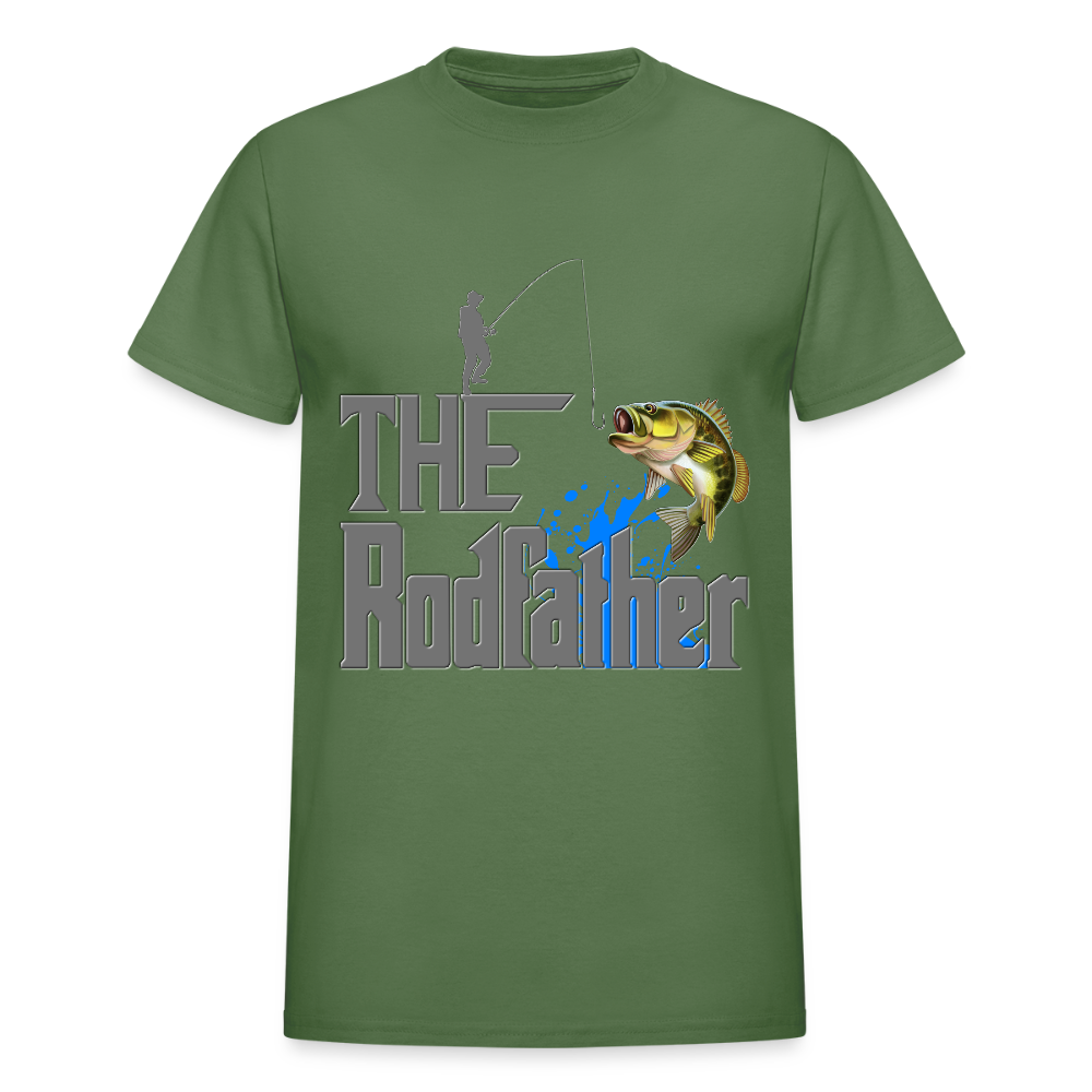 The Rodfather T-Shirt, Funny Fishing, Fishing Rod Shirt, Lake Lover Shirt, Fishing Gift For Men, Dad Fishing Shirt, Father Day Shirt - military green
