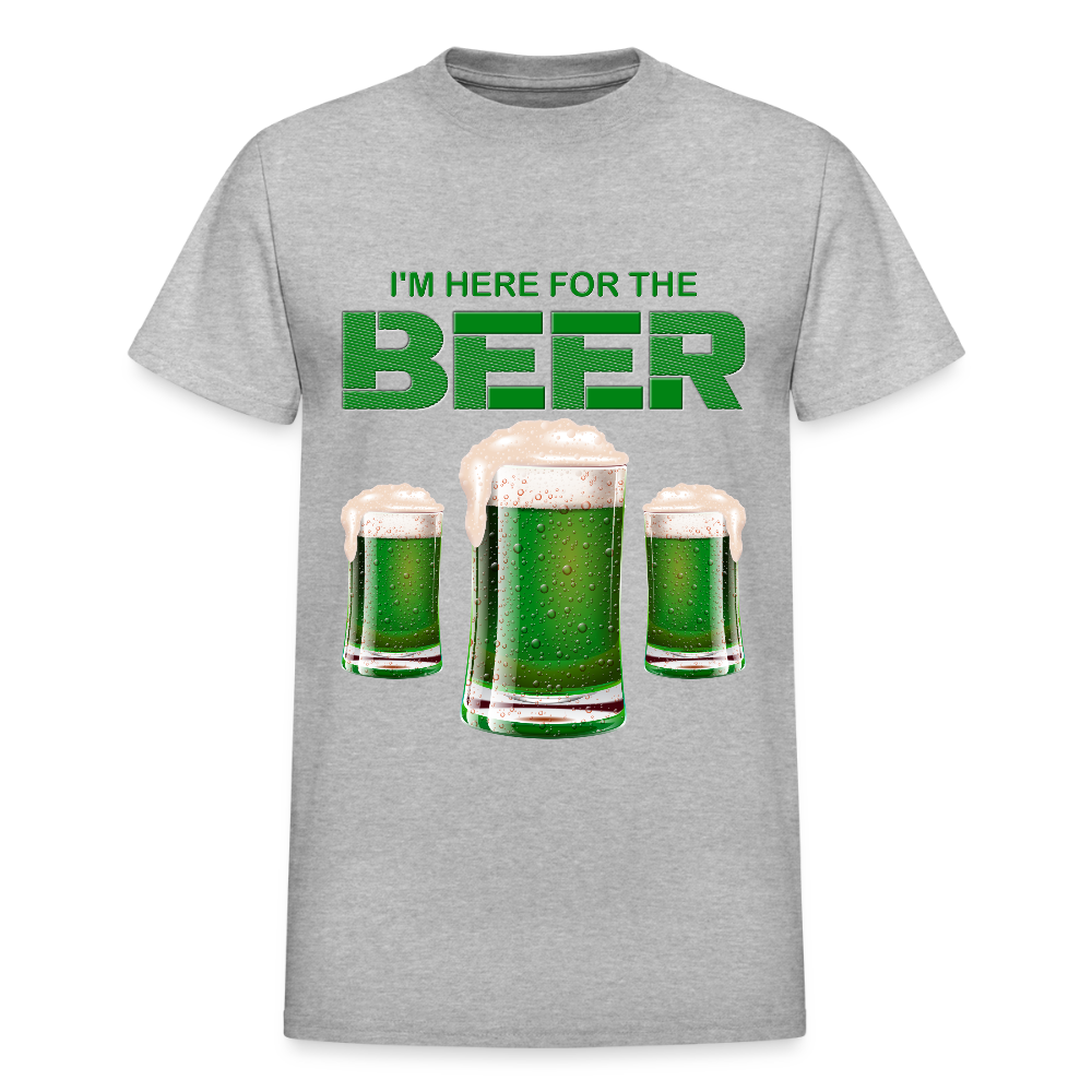 I'm Here For The Beer, Beer Drinking Shirt, Green Beer, St Patrick Day Shirt, Shamrock Shirt, Irish Shirt, Lucky Shirt, St Patricks Shirt, St Patricks Day Tee, St Patricks Day Gifts - heather gray