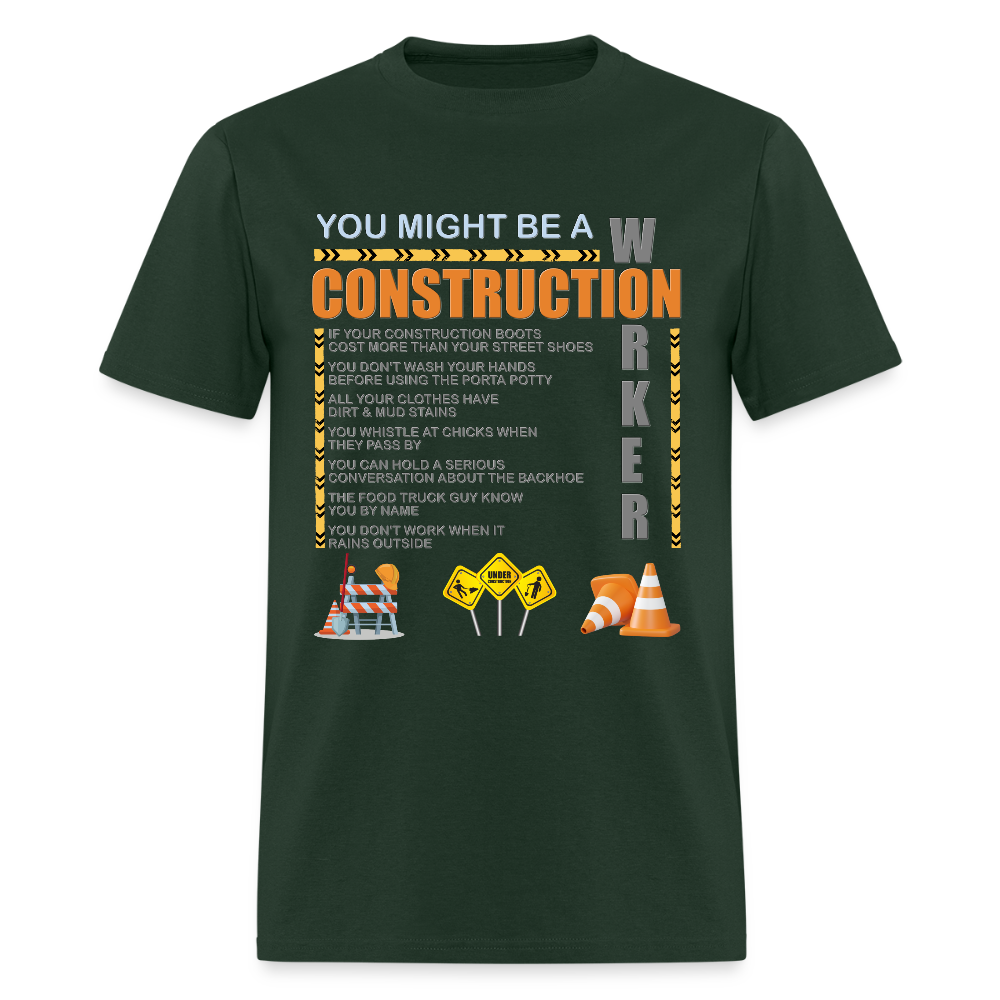 Construction Gift, Construction Crew, Construction Worker, You Might Be A, Construction Party, Construction Manager, Engineering Shirt, Dump Truck Shirt, Construction Theme, Funny Dad Shirt, Fathers Day Shirt - forest green