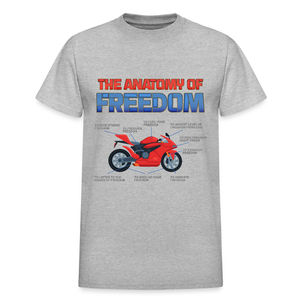 Motorcycle Gift, The Anatomy Of Freedom Shirt, Biker Lover Gift, Gift For Biker, Motor Cross, Motorcycle Anatomy - heather gray