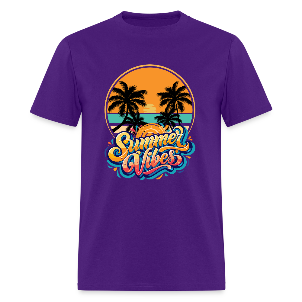 Summer Vibes Shirt, Vacation Holiday T-Shirt, Sunshine Shirt, Palm Tree T-Shirt, Beach Shirt, Vacation Holiday Shirt, Birthday Gift idea, Father Day Gift, Mothers Day Gift, Gift For Him, Gift For Her, Vacation Gift Idea - purple