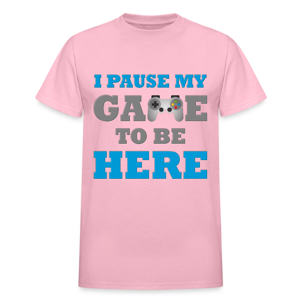 Gamer Shirt, I paused my Game to Be Here Shirt, Christmas Valentines Gift, Gamer Gift, Funny Gaming Shirt, Brothers Gift - light pink