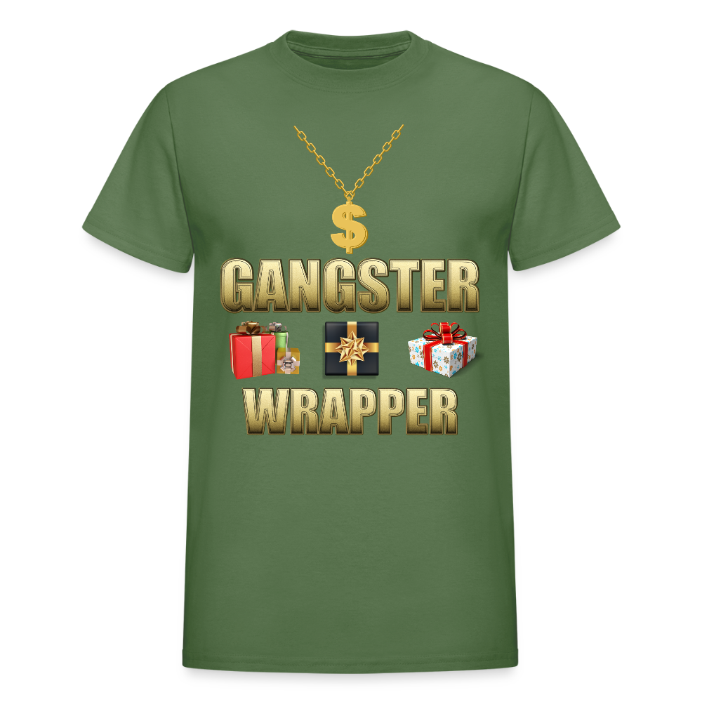 Funny Christmas Shirt, Gangster Wrapper Shirt, Gangsta Wrapper T-Shirt, Gangsta Wrapper Tshirt, Gangsta Wrapper Shirt, Funny Christmas Shirt, Wrapping Shirt - military green