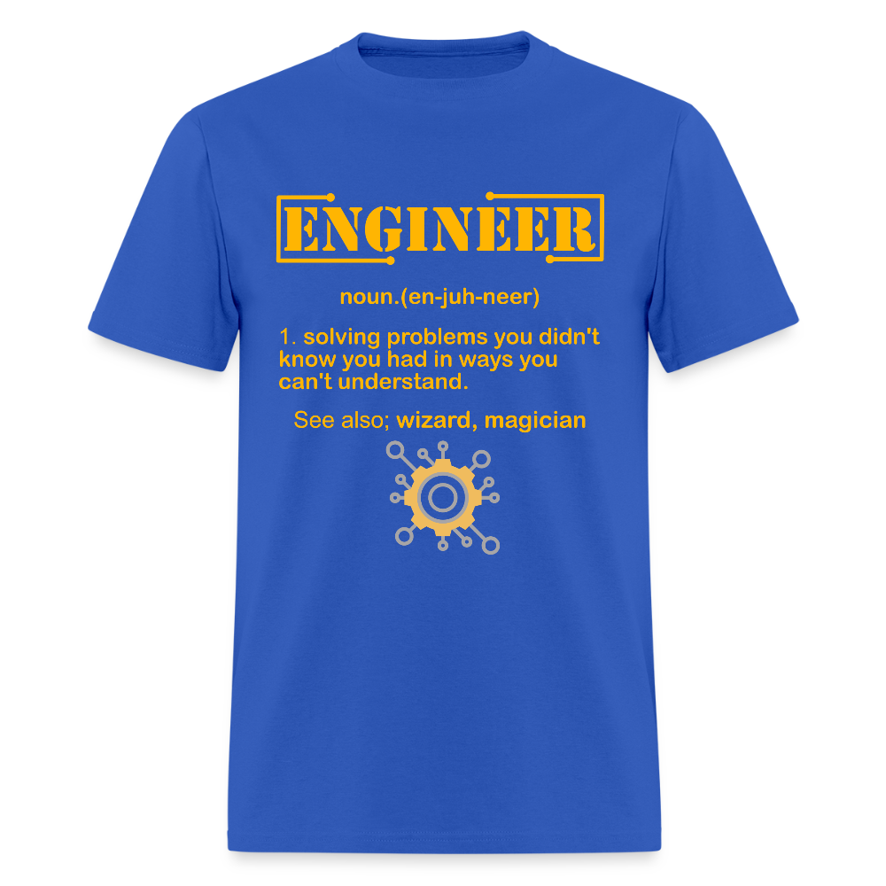 Engineer Definition Shirt, Dictionary Shirt, Funny Cool Shirt, Student Engineering Shirt, Engineer Lover Shirt, Mechanic Gift Idea, Birthday Gift - royal blue