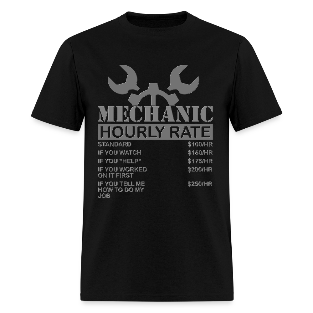 Mechanic Gift, Mechanic Hourly Rate Shirt, Gifts for Mechanics, Mechanic T-Shirt, Car Mechanic, Funny Mechanic Hourly Rate, Mechanic Tee - black